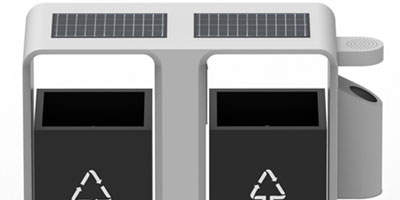 太陽(yáng)能滅蚊燈垃圾桶智慧城市戶(hù)外滅蚊不銹鋼果皮箱定制廠家生產(chǎn)圖