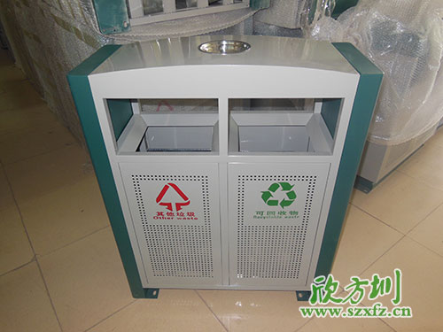 戶外環(huán)保，首選欣方圳戶外沖孔全鋼垃圾桶