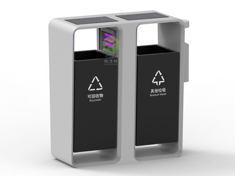 太陽(yáng)能滅蚊燈垃圾桶智慧城市戶(hù)外滅蚊不銹鋼果皮箱