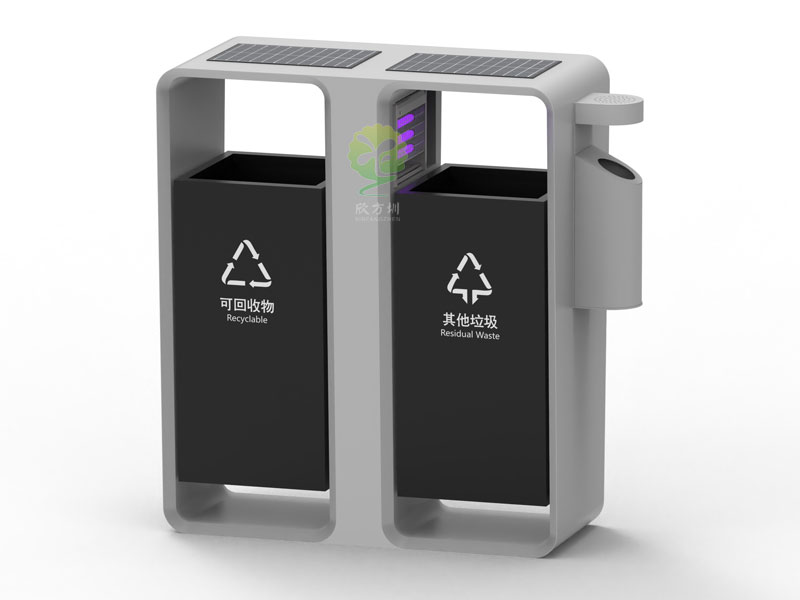 太陽(yáng)能滅蚊燈垃圾桶智慧城市戶(hù)外滅蚊不銹鋼果皮箱