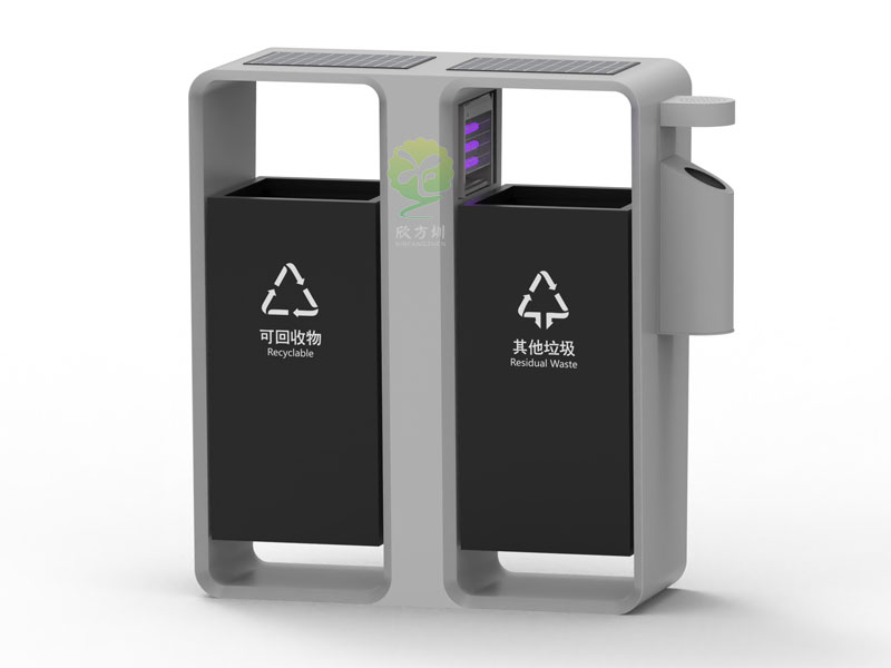 太陽(yáng)能滅蚊燈垃圾桶智慧城市戶(hù)外滅蚊不銹鋼果皮箱