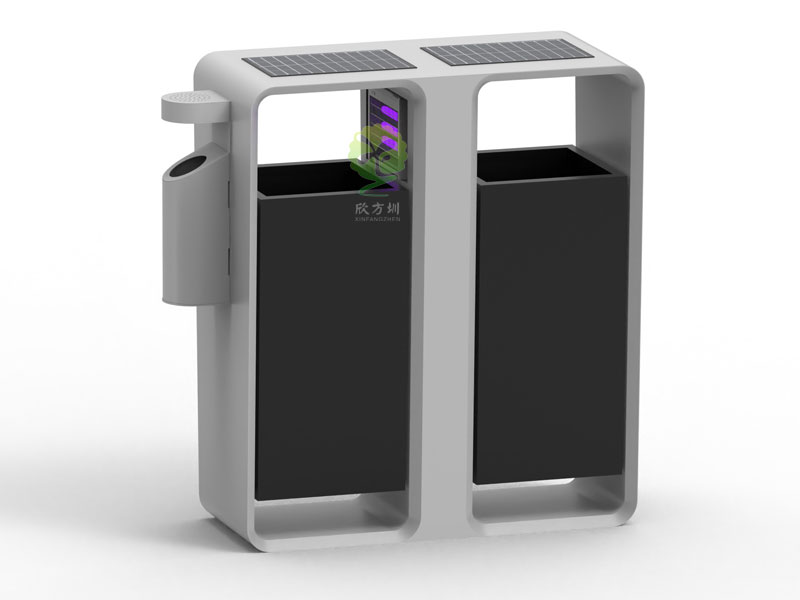 太陽(yáng)能滅蚊燈垃圾桶智慧城市戶(hù)外滅蚊不銹鋼果皮箱