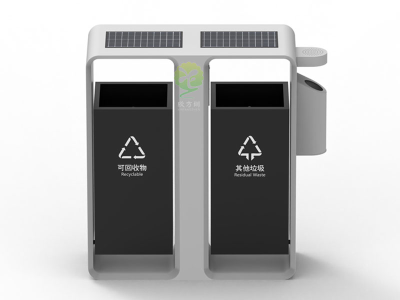 太陽(yáng)能滅蚊燈垃圾桶智慧城市戶(hù)外滅蚊不銹鋼果皮箱
